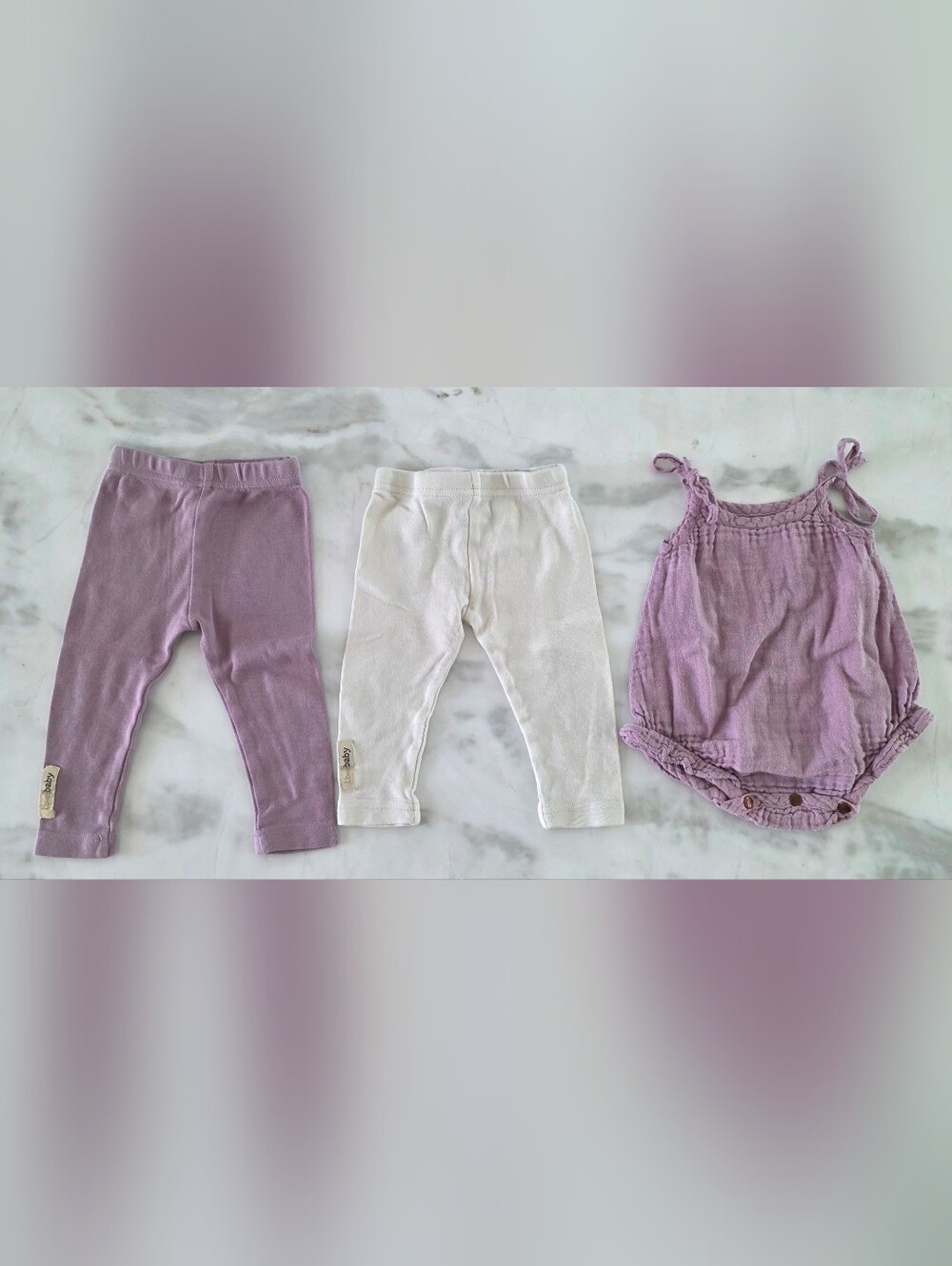 Loved Baby Organic 100% Cotton Set Of Three 6-9 Months.